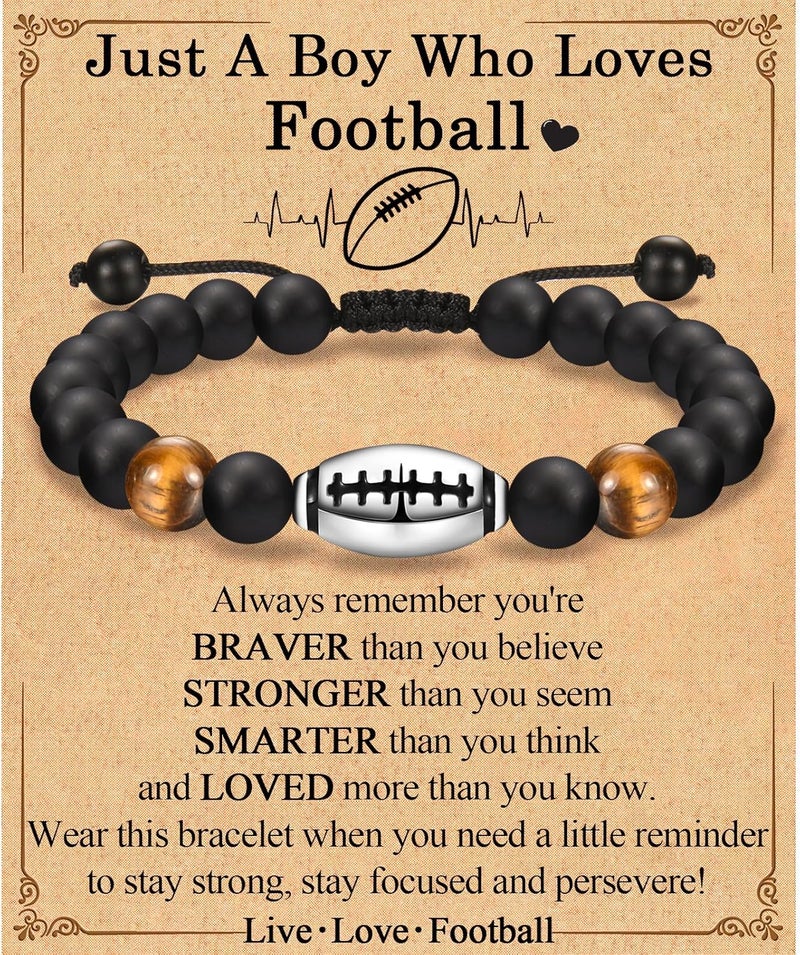 EFVISD Store Soccer Football Basketball Baseball Hockey Bracelet Gifts for Boys Players Team Lovers Son Grandson Brother Nephew Friend as Birthday/Valentines Day/Graduation/Back to School/Christmas Gifts - Image 1